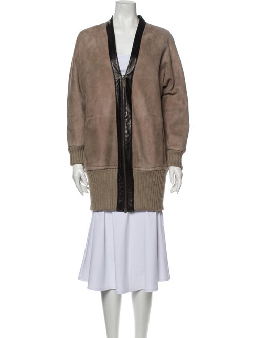 Derek Lam Shearling Jacket Brown