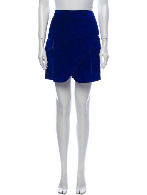 Derek Lam Suede Mini Skirt Blue