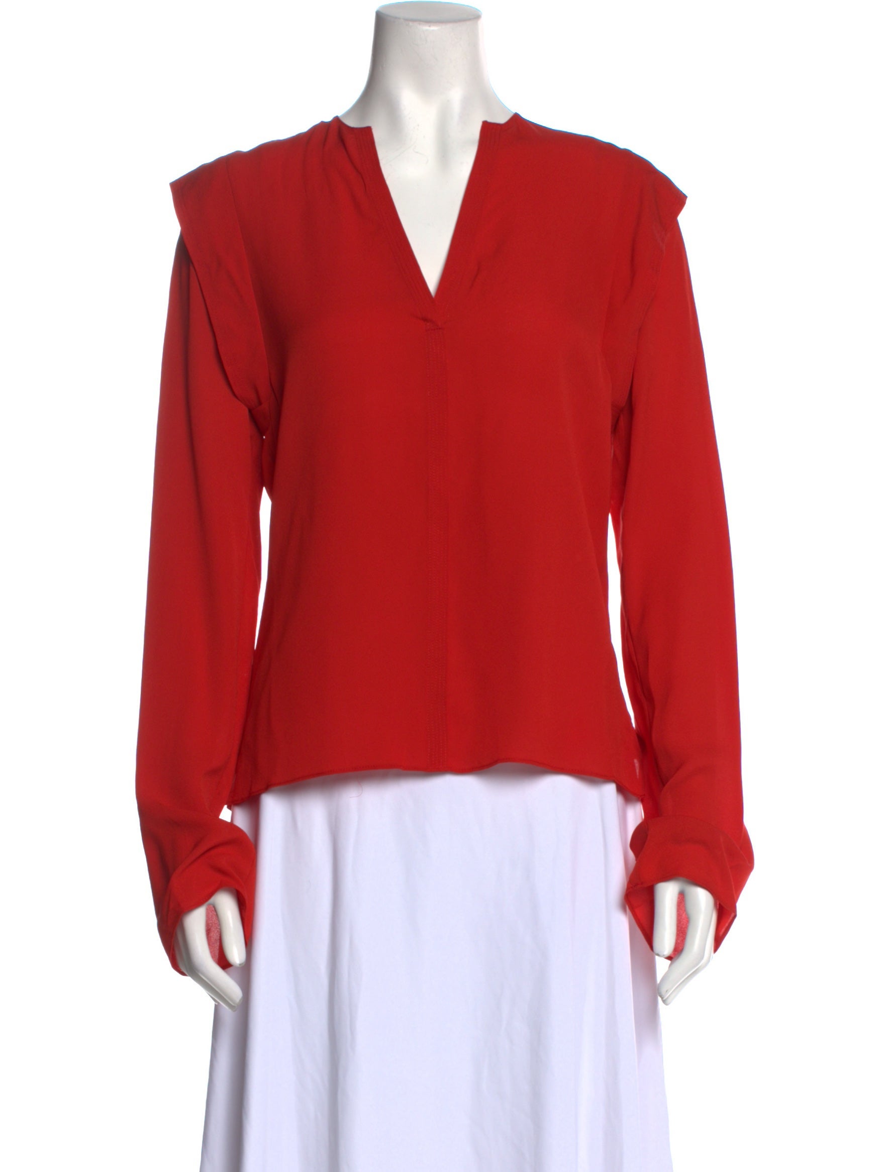 Derek Lam V-Neck Long Sleeve Blouse
