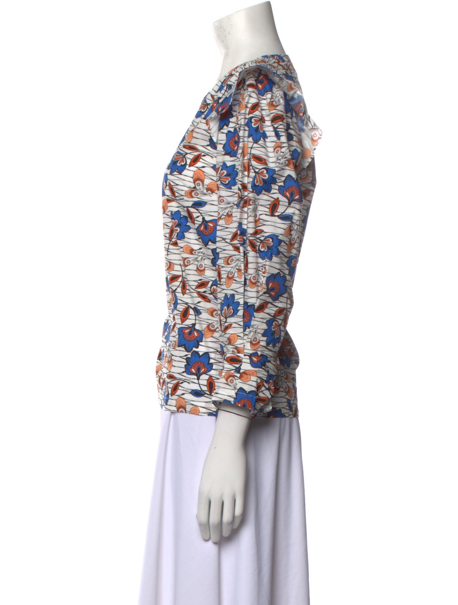 Derek Lam Printed V-Neck Blouse