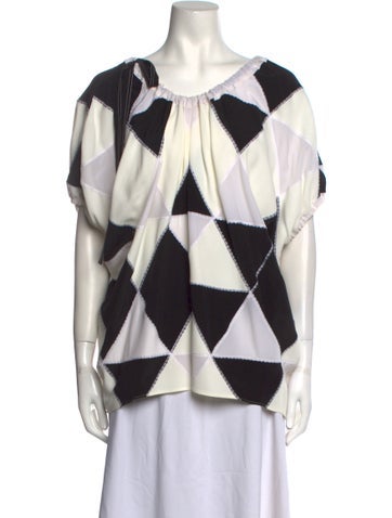 Derek Lam Tops Printed Bateau Neckline Blouse Us4, It40 | S
