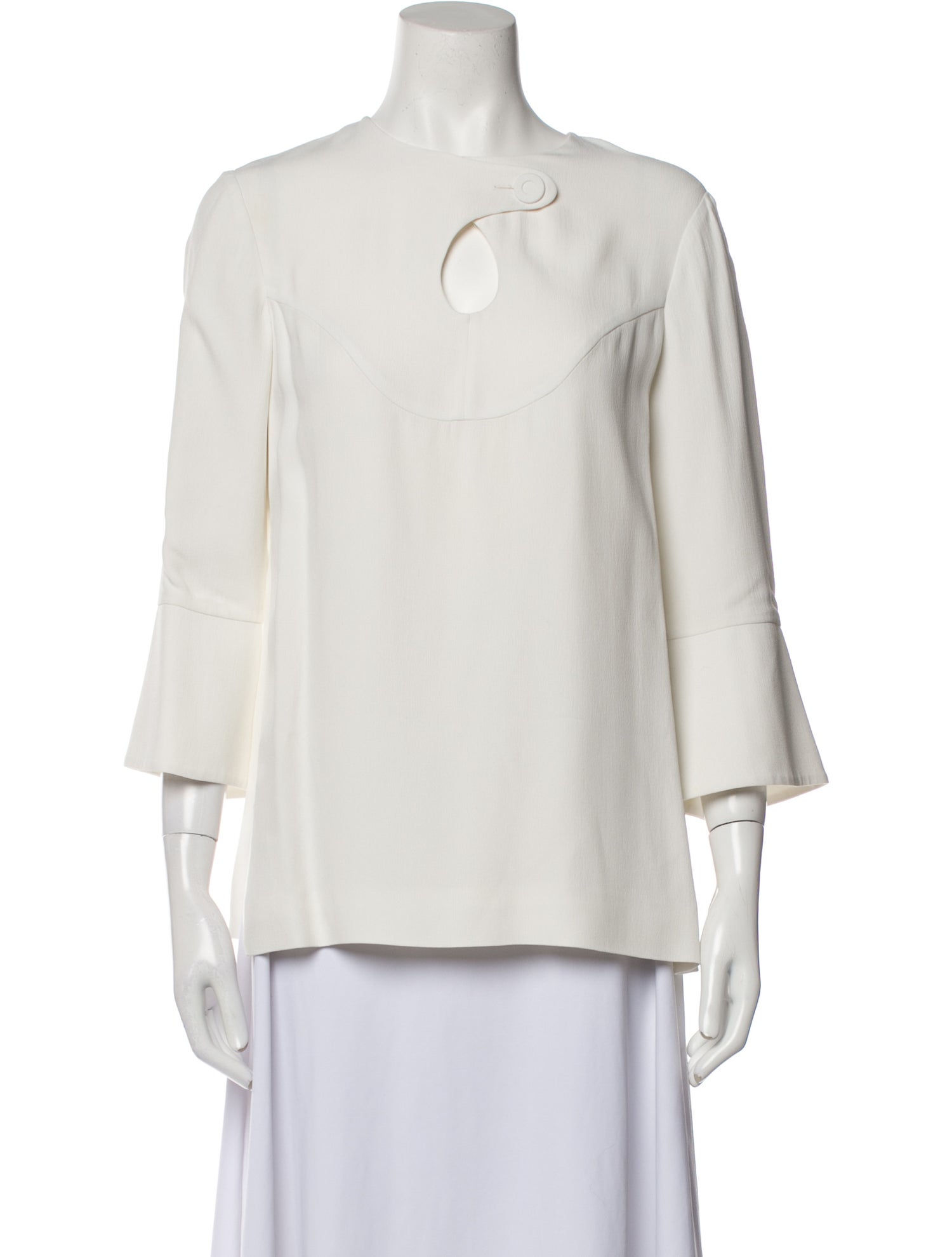 Derek Lam V-Neck Three-Quarter Sleeve Blouse