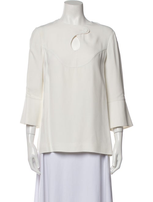 Derek Lam V-Neck Three-Quarter Sleeve Blouse