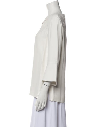 Derek Lam V-Neck Three-Quarter Sleeve Blouse