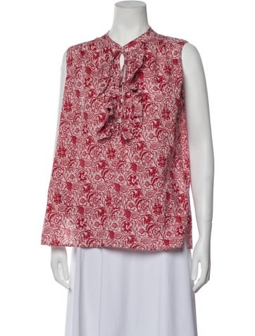 Derek Lam Tops Floral Print Mock Neck Blouse Us8, It44 | M