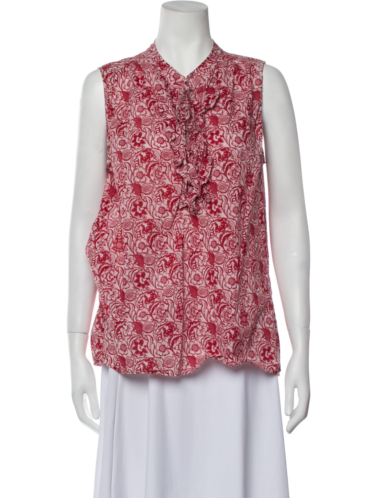 Derek Lam Floral Print V-Neck Blouse
