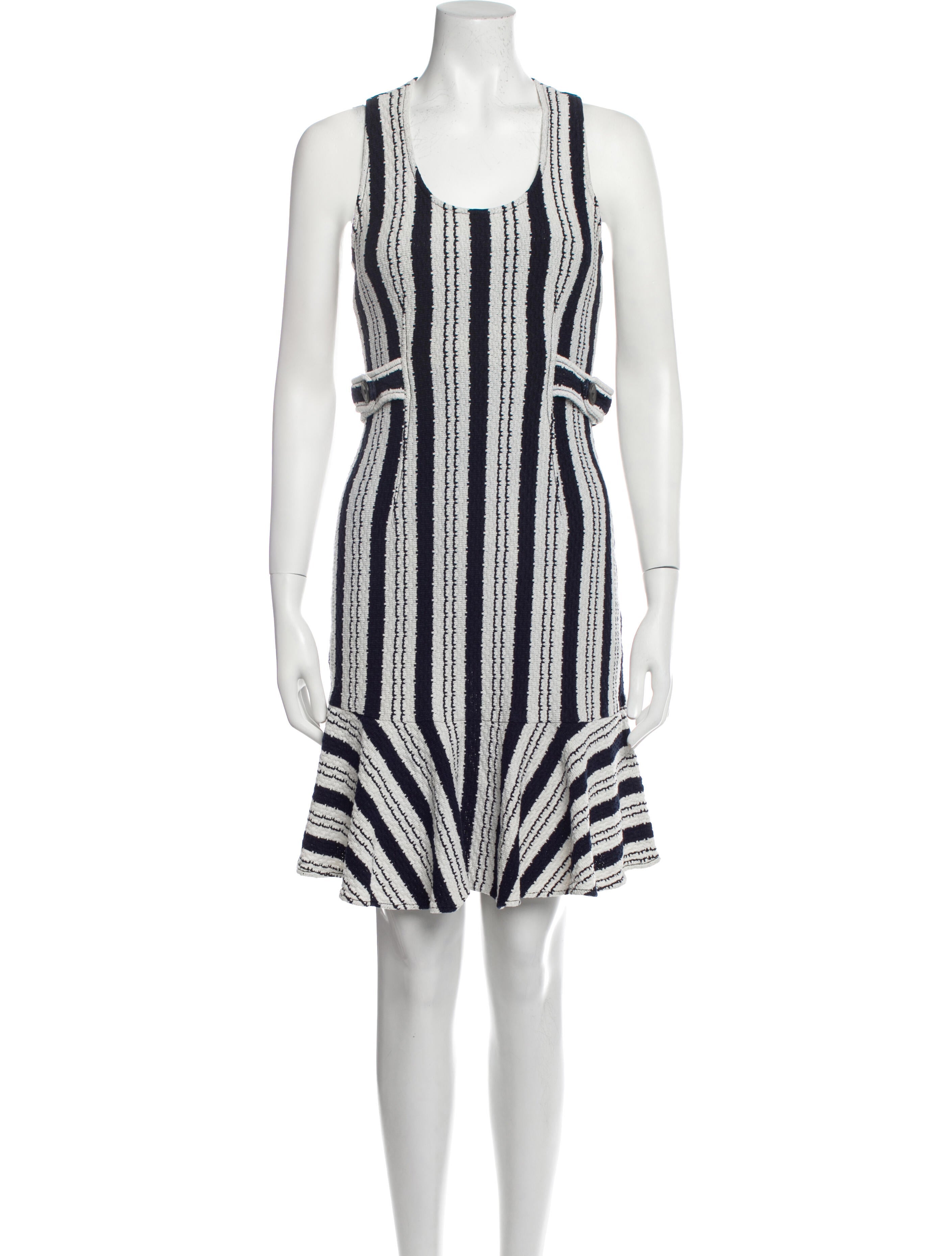 Derek Lam Striped Knee-Length Dress
