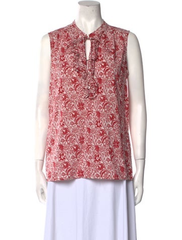 Derek Lam Tops Floral Print Mock Neck Blouse Us10, It46 | L