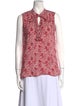 Derek Lam Floral Print Tie Neck Blouse
