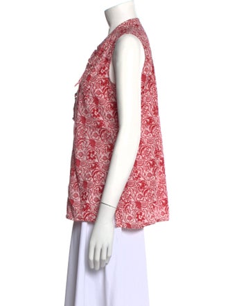 Derek Lam Floral Print Tie Neck Blouse