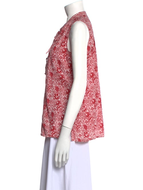 Derek Lam Floral Print Tie Neck Blouse