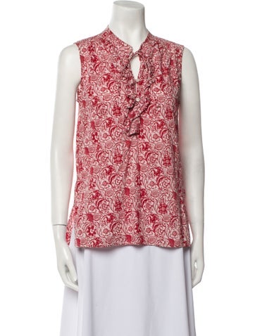 Derek Lam Tops Floral Print V-Neck Blouse Us2, It38 | XS