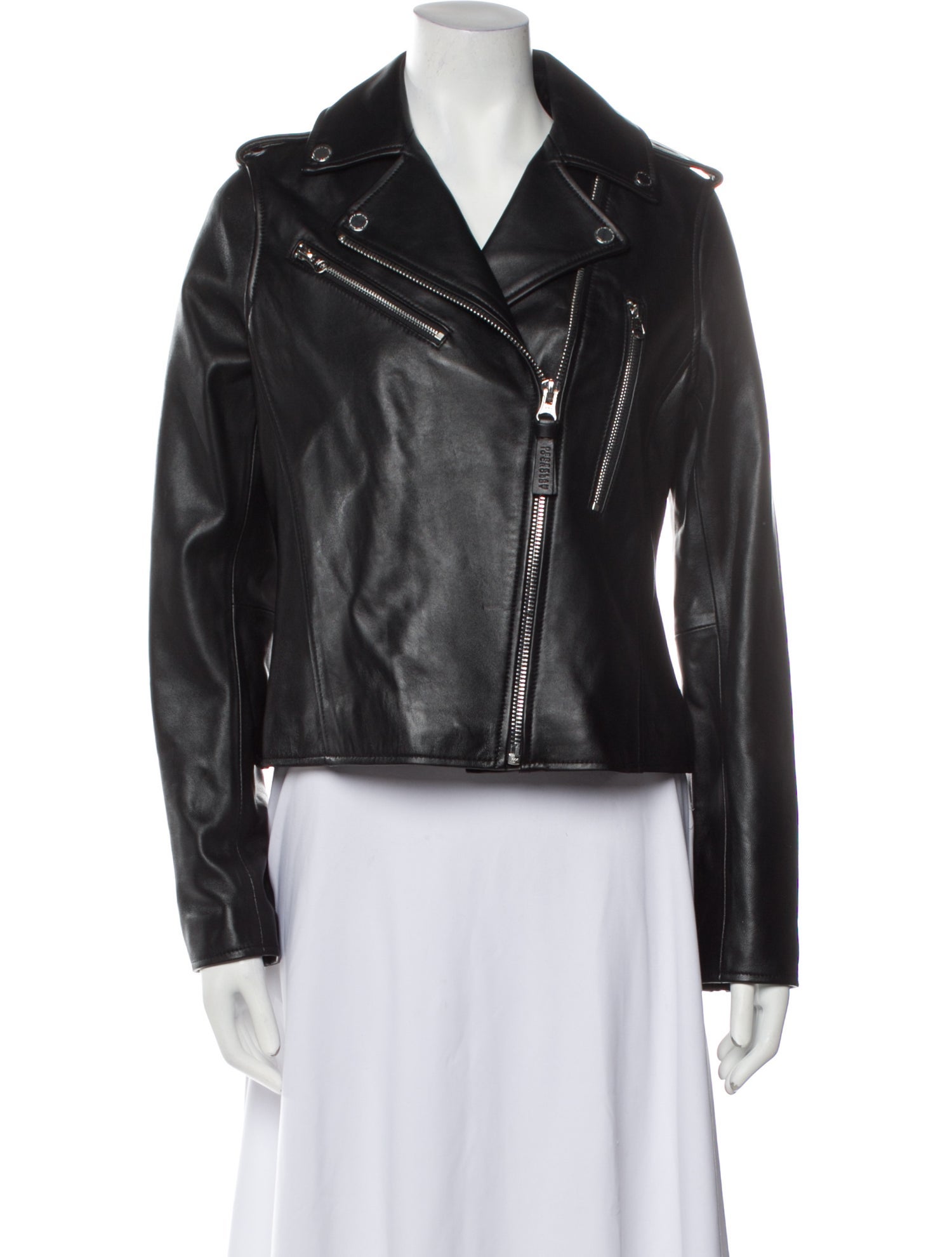 Derek Lam 10 Crosby Lamb Leather Biker Jacket