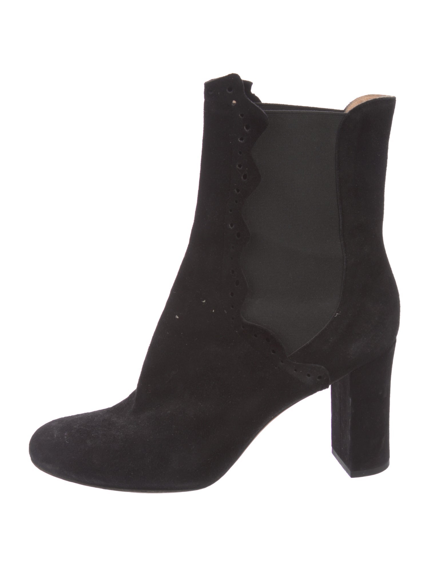 Derek Lam Suede Eyelet Trim Chelsea Boots