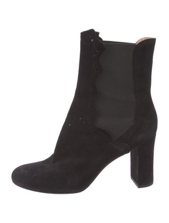 Derek Lam Suede Eyelet Trim Chelsea Boots