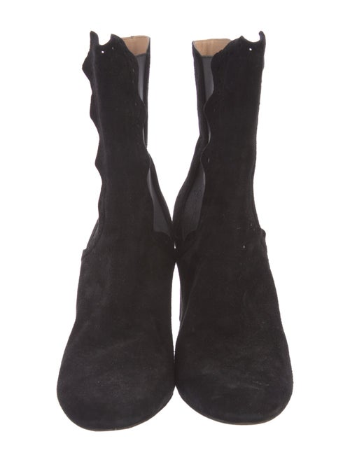 Derek Lam Suede Eyelet Trim Chelsea Boots