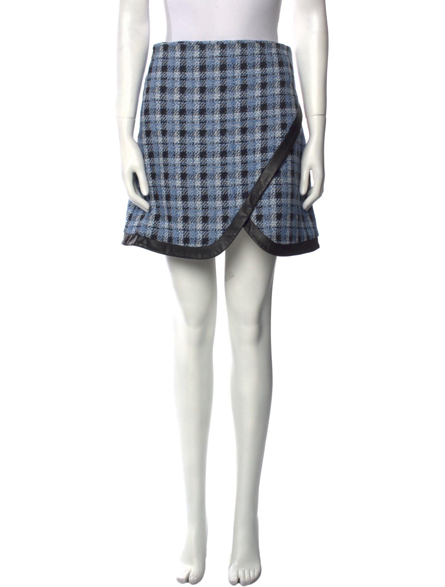 Derek Lam Plaid Print Mini Skirt