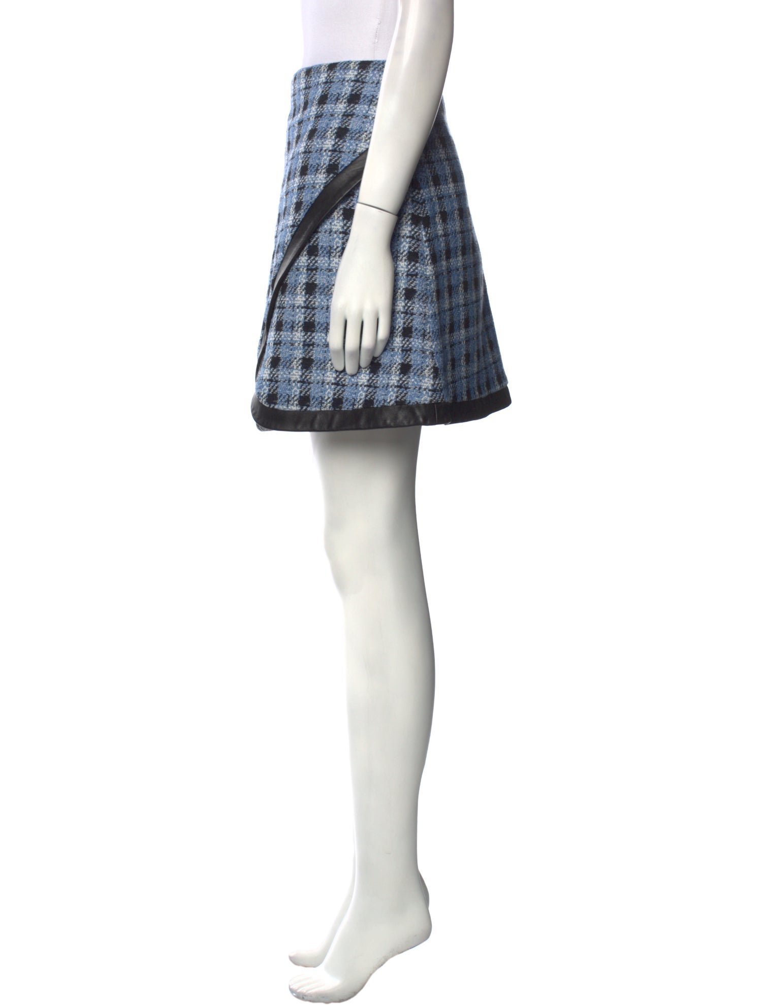 Derek Lam Plaid Print Mini Skirt