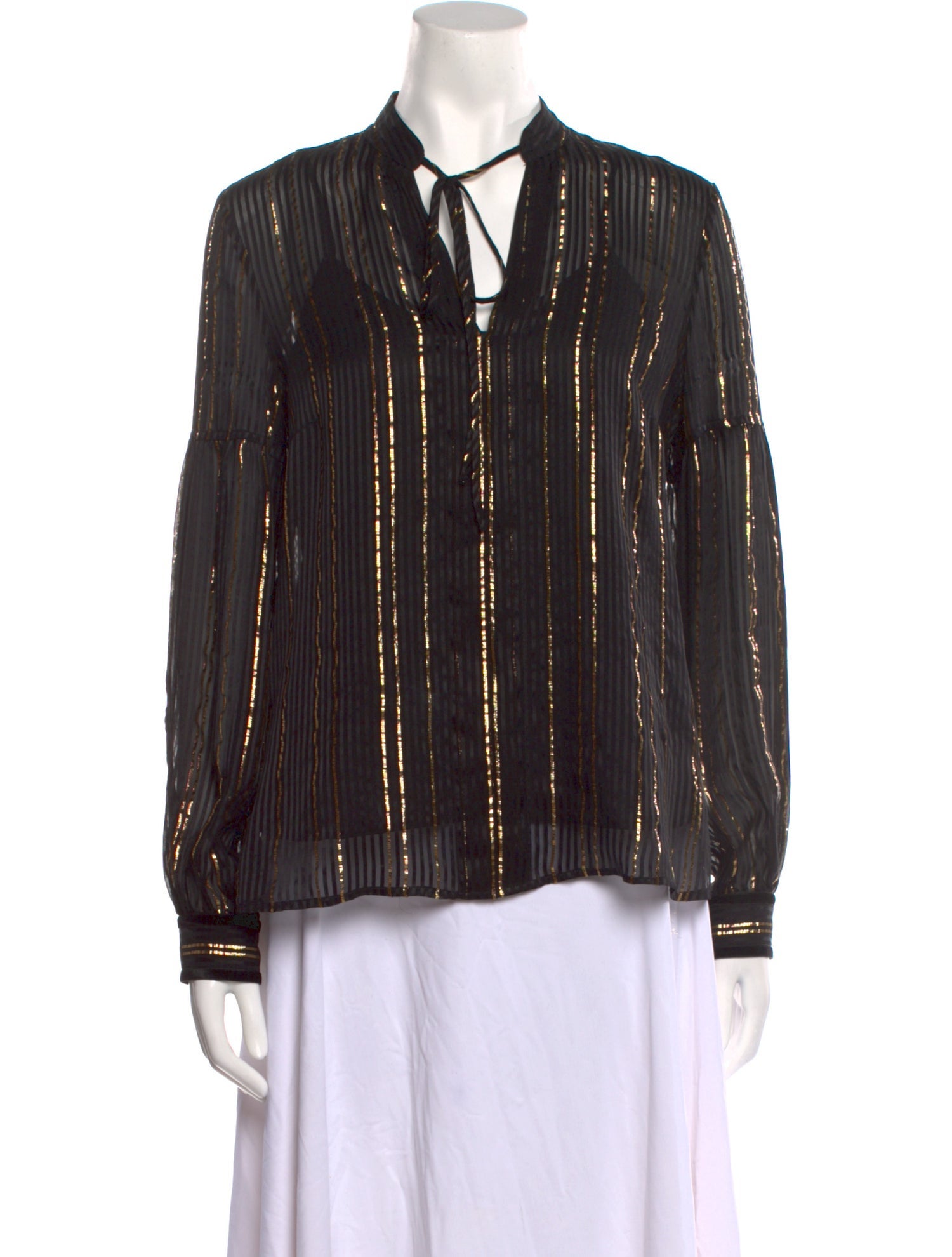 Derek Lam Silk Striped Button-Up Top