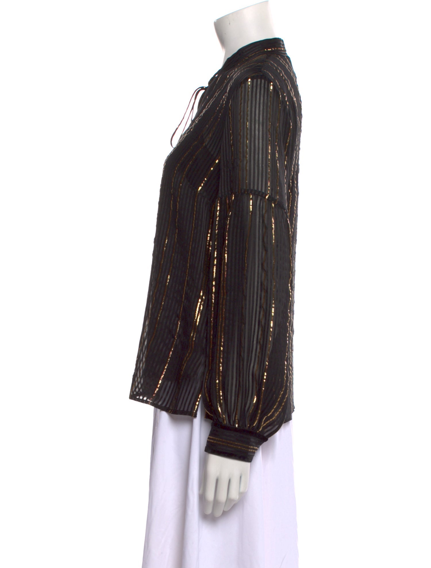 Derek Lam Silk Striped Button-Up Top