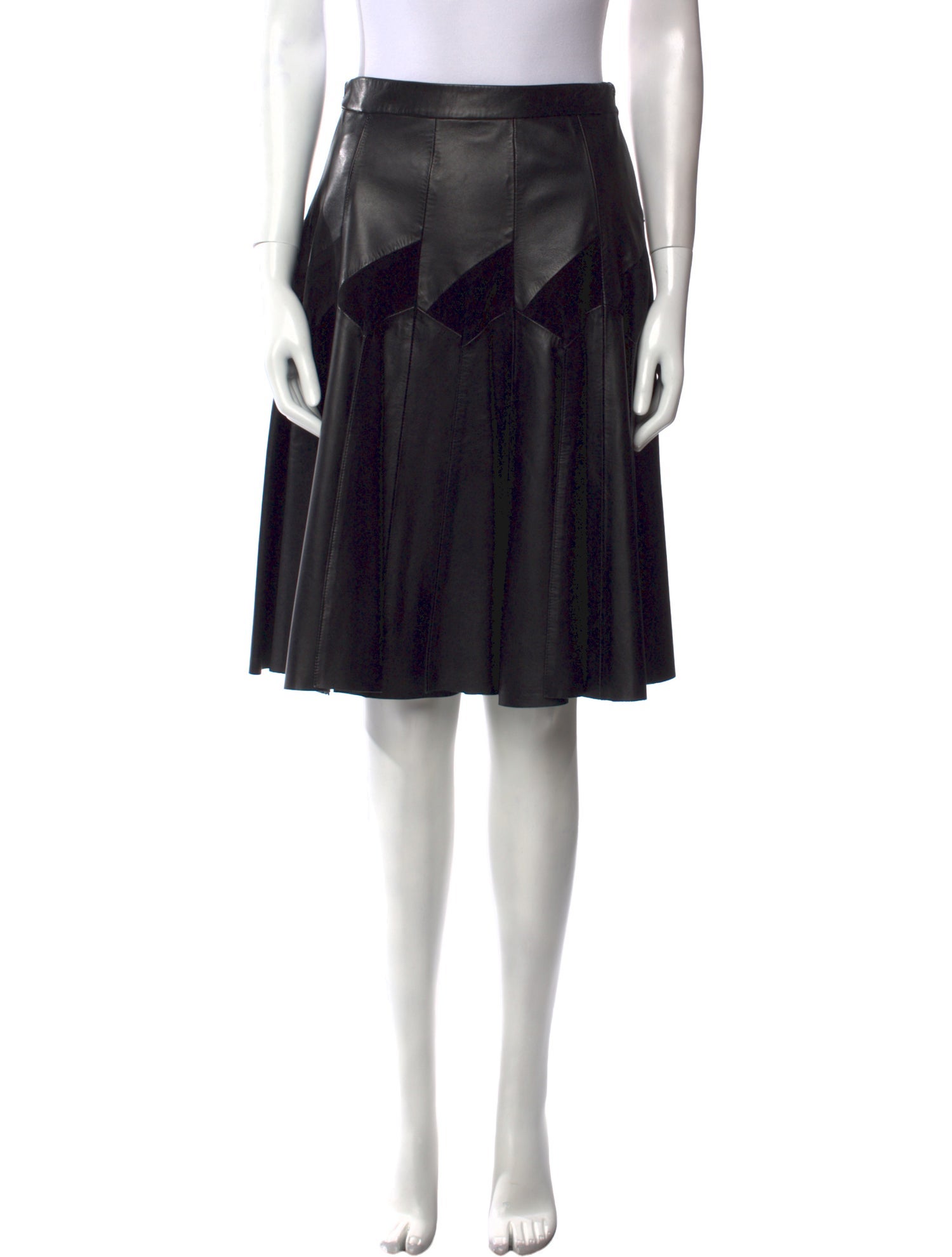 Derek Lam Leather Knee-Length Skirt