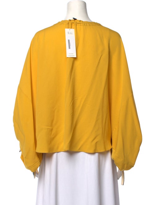 Derek Lam Scoop Neck Three-Quarter Sleeve Blouse