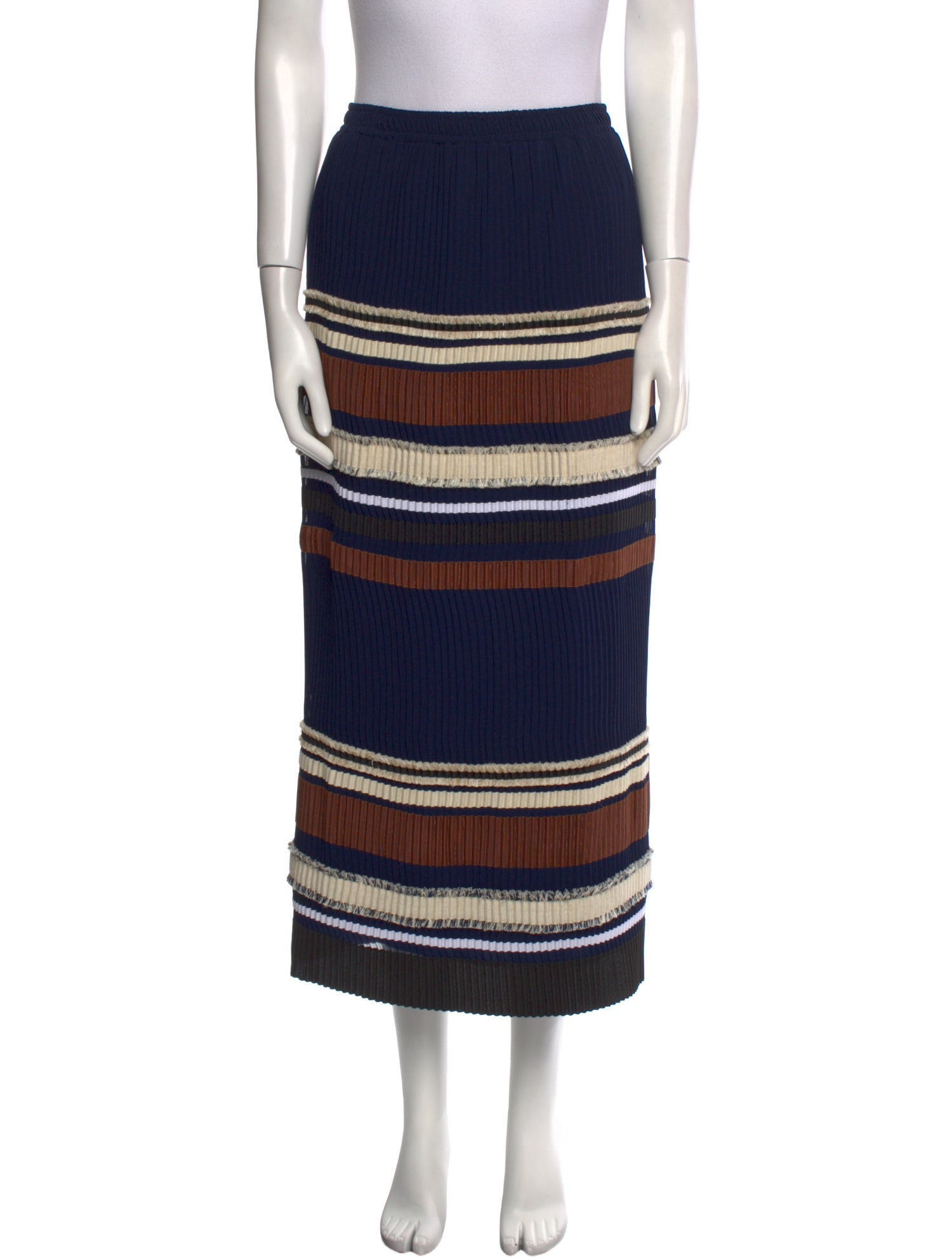 Derek Lam Striped Midi Length Skirt