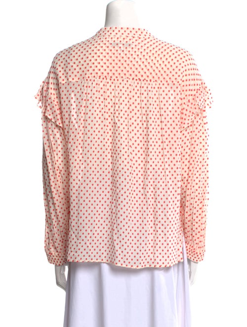 Derek Lam Polka Dot Print V-Neck Blouse