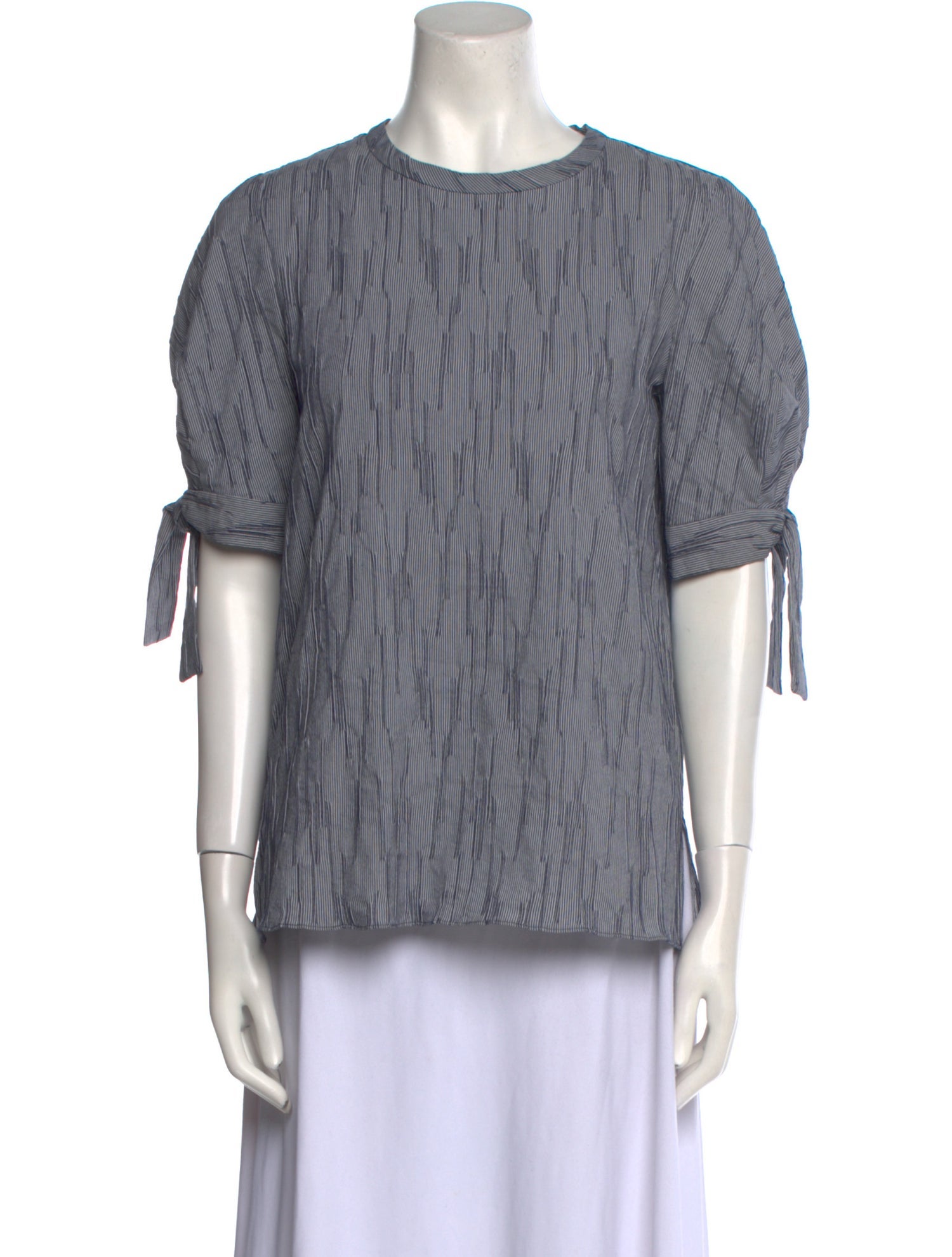 Derek Lam Striped Crew Neck Blouse