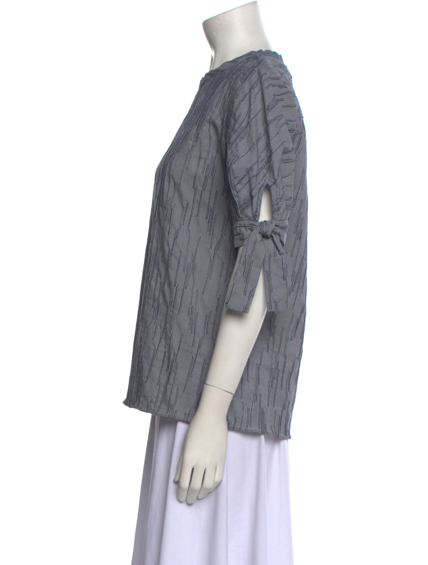 Derek Lam Striped Crew Neck Blouse