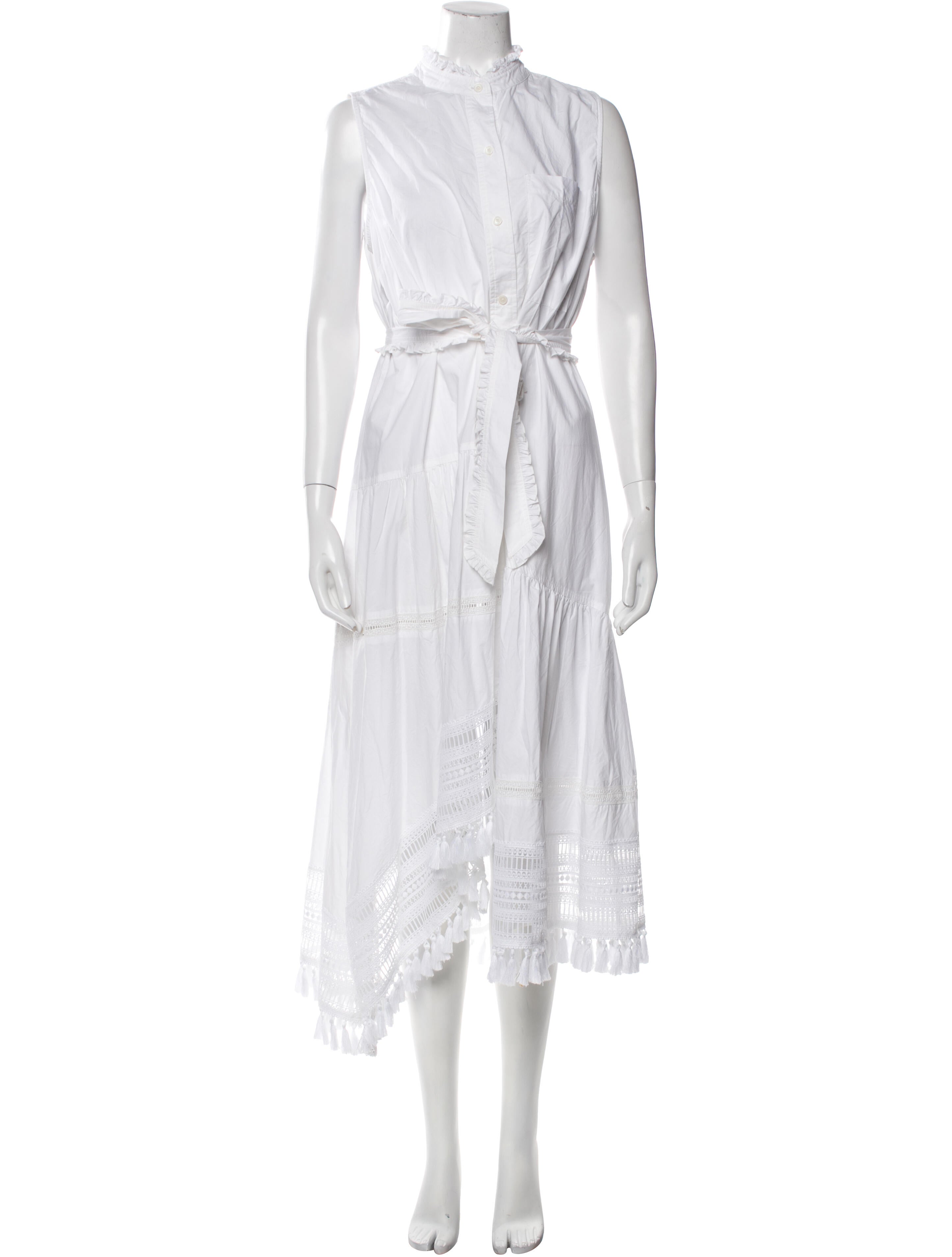 Derek Lam Mock Neck Midi Length Dress