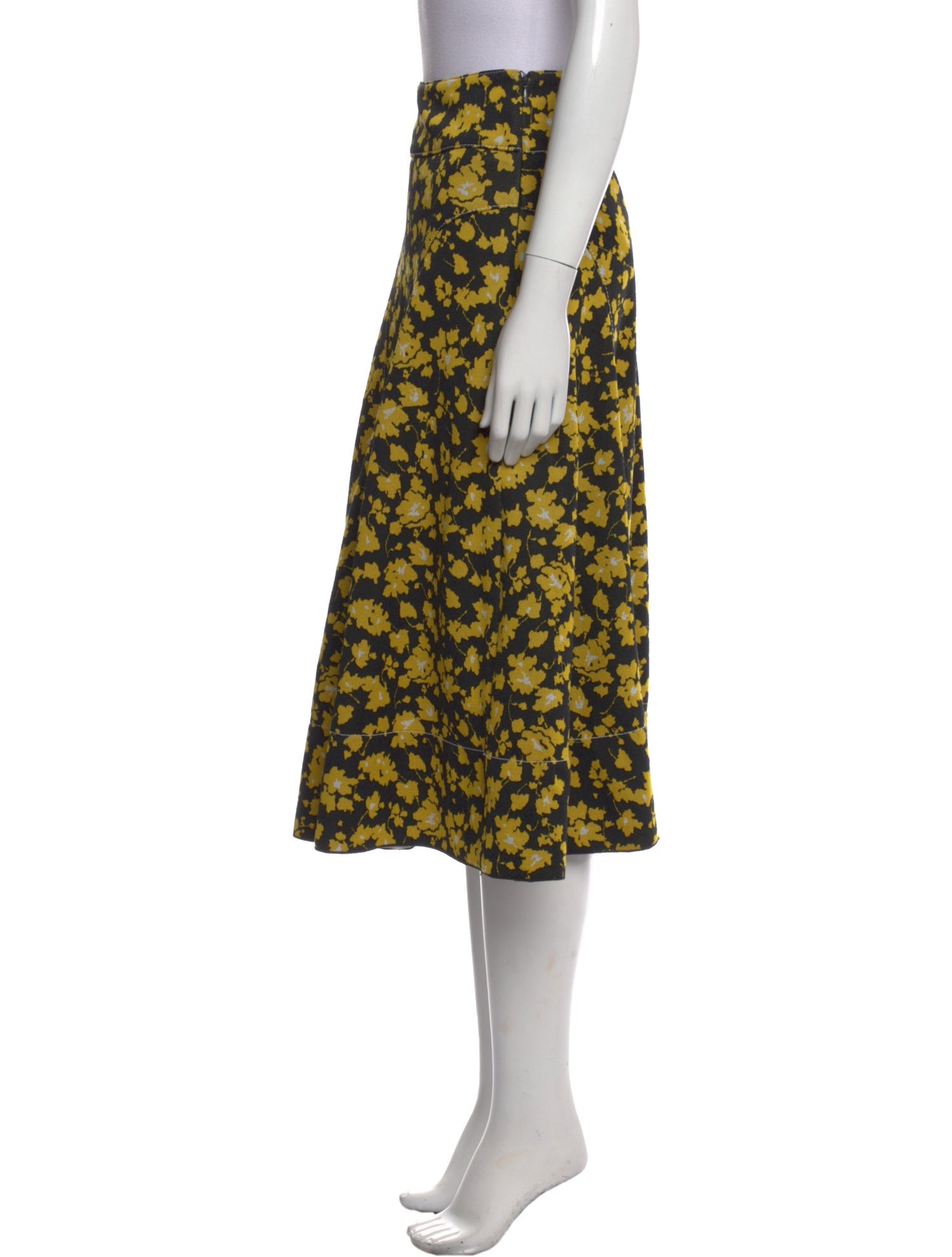 Derek Lam Floral Print Midi Length Skirt