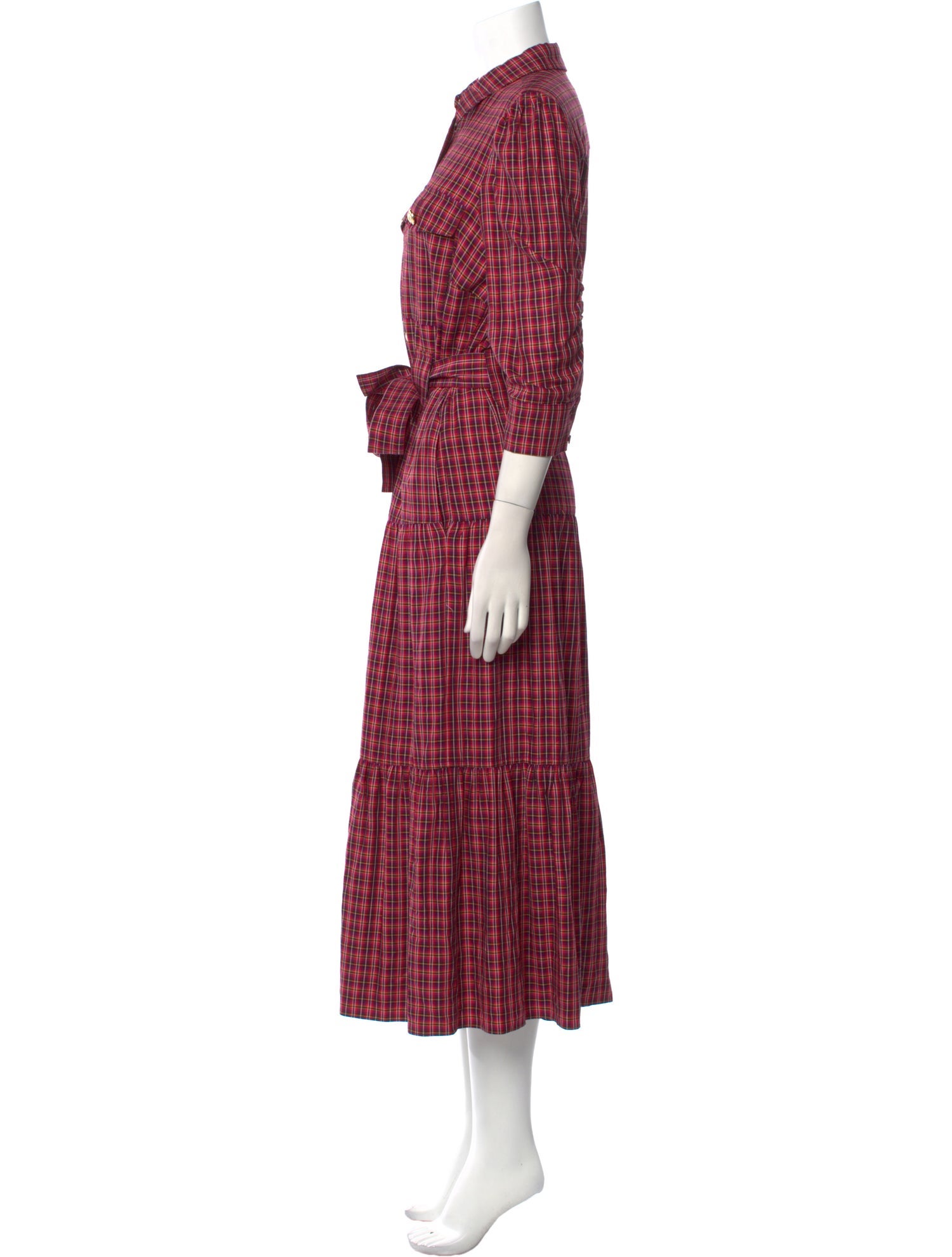 Derek Lam Plaid Print Long Dress