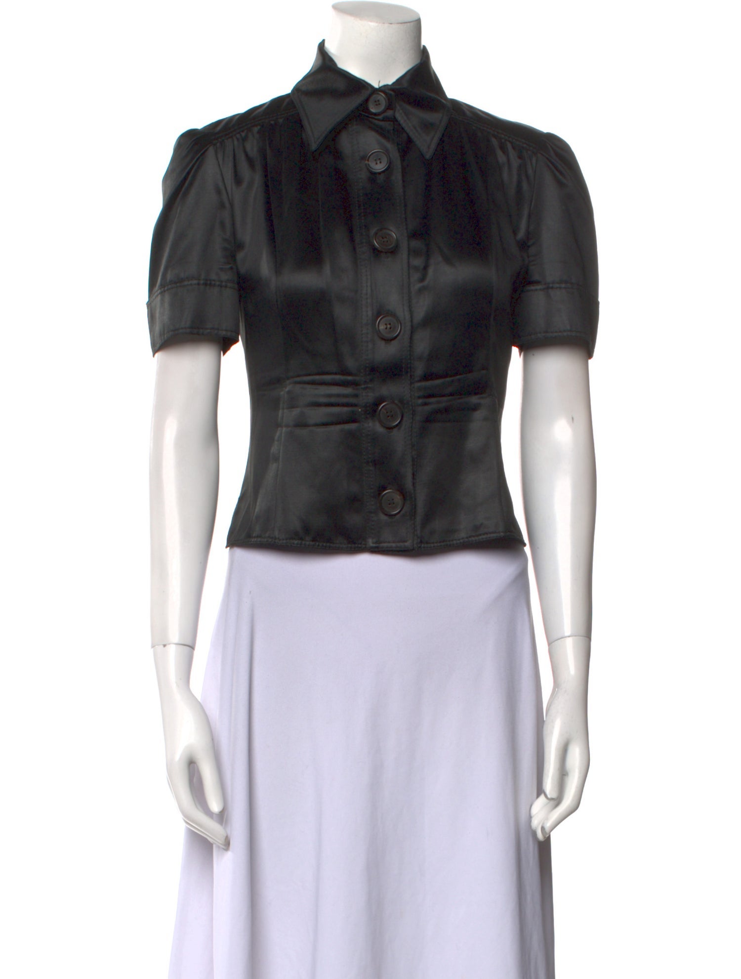 Derek Lam Short Sleeve Button-Up Top