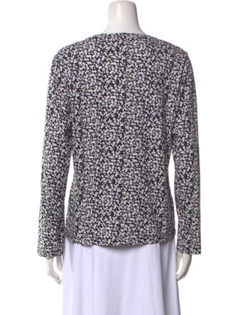 Derek Lam Printed Crew Neck Blouse
