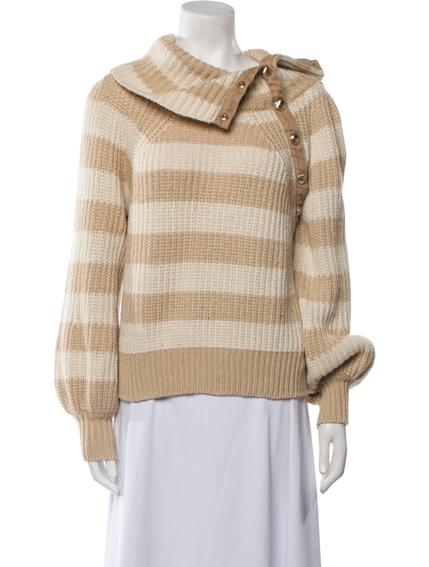 Derek Lam Striped Cowl Neck Sweater