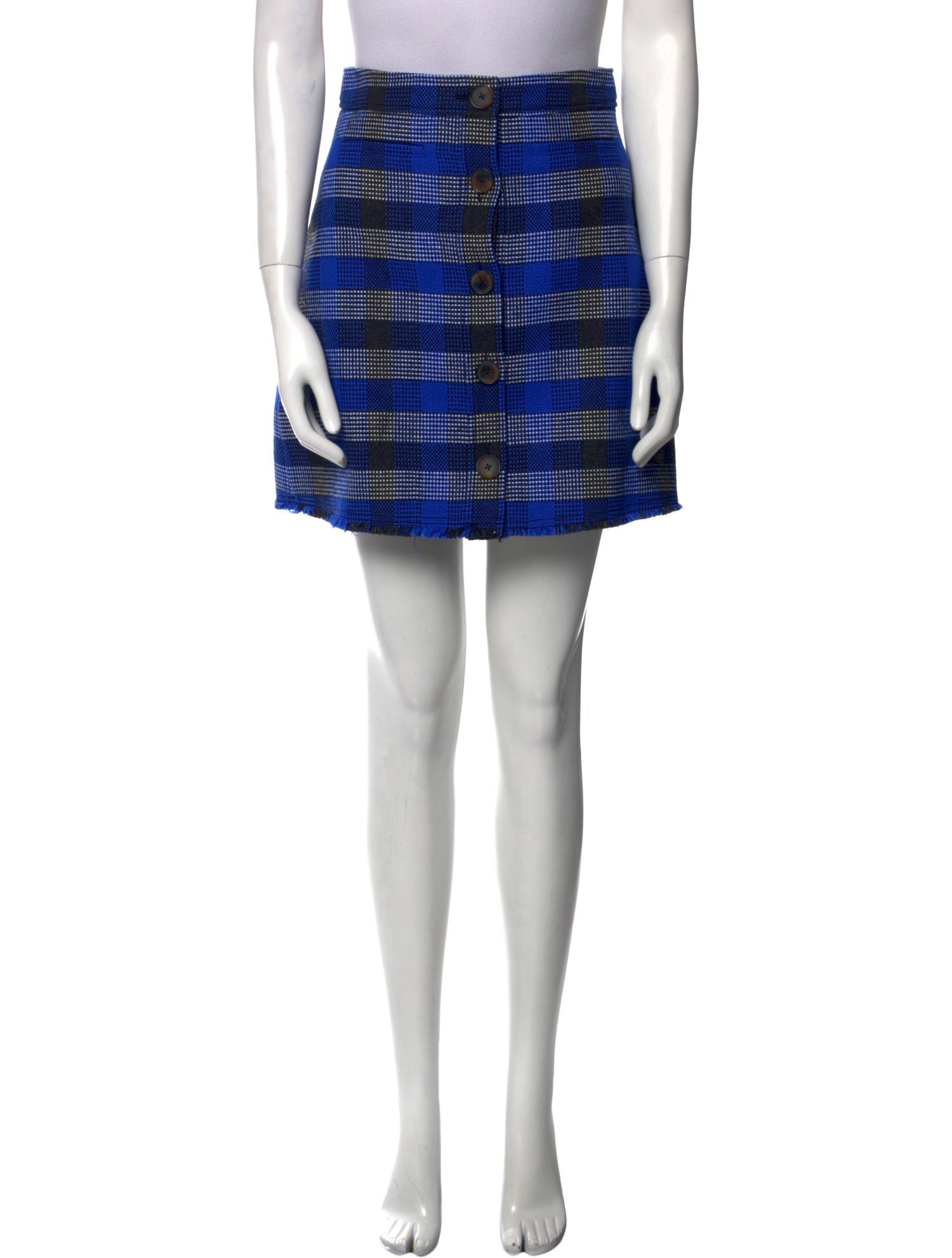 Derek Lam Plaid Print Knee-Length Skirt