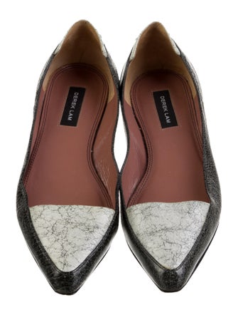 Derek Lam Leather Animal Print Ballet Flats