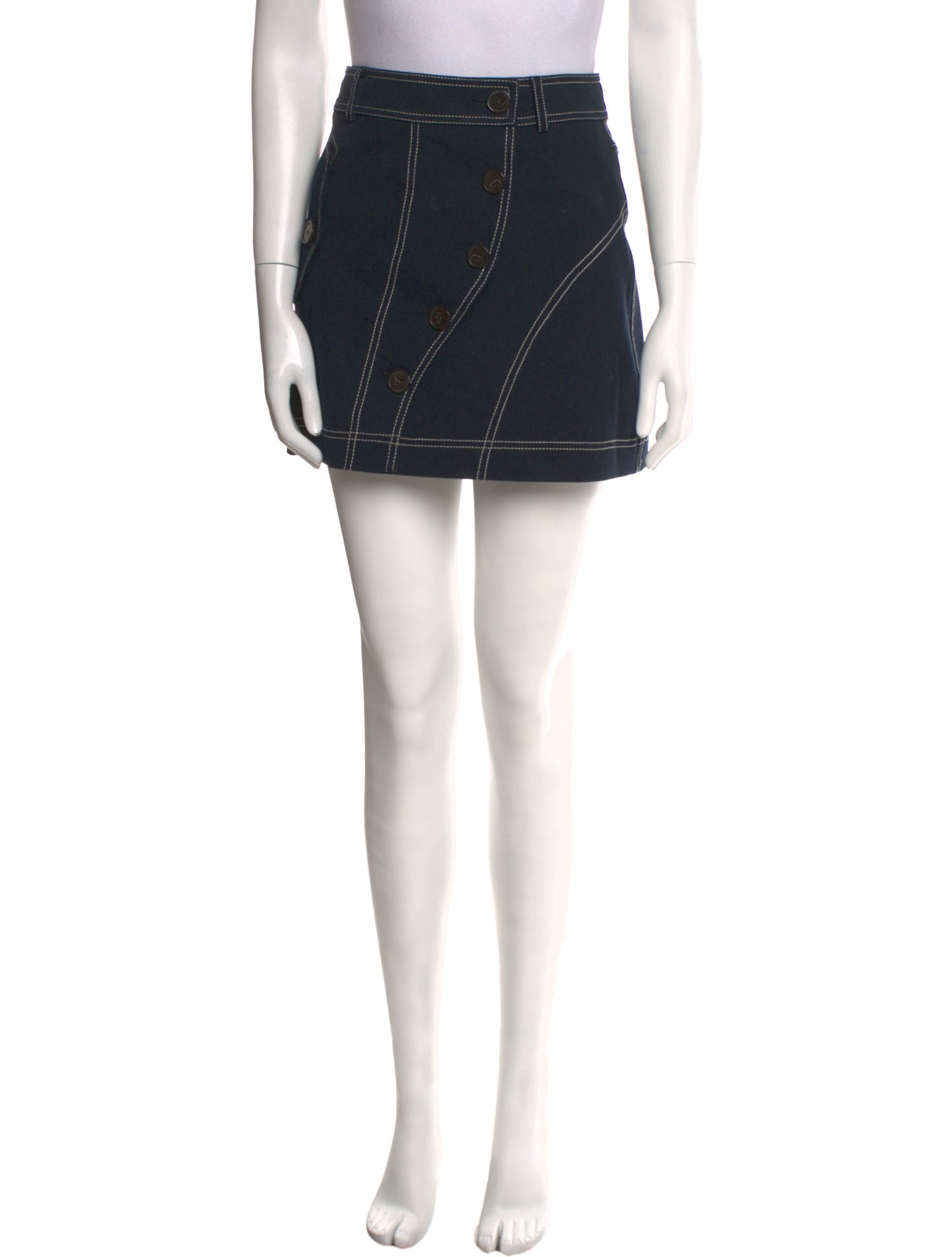 Derek Lam Whipstitch Trim Mini Skirt