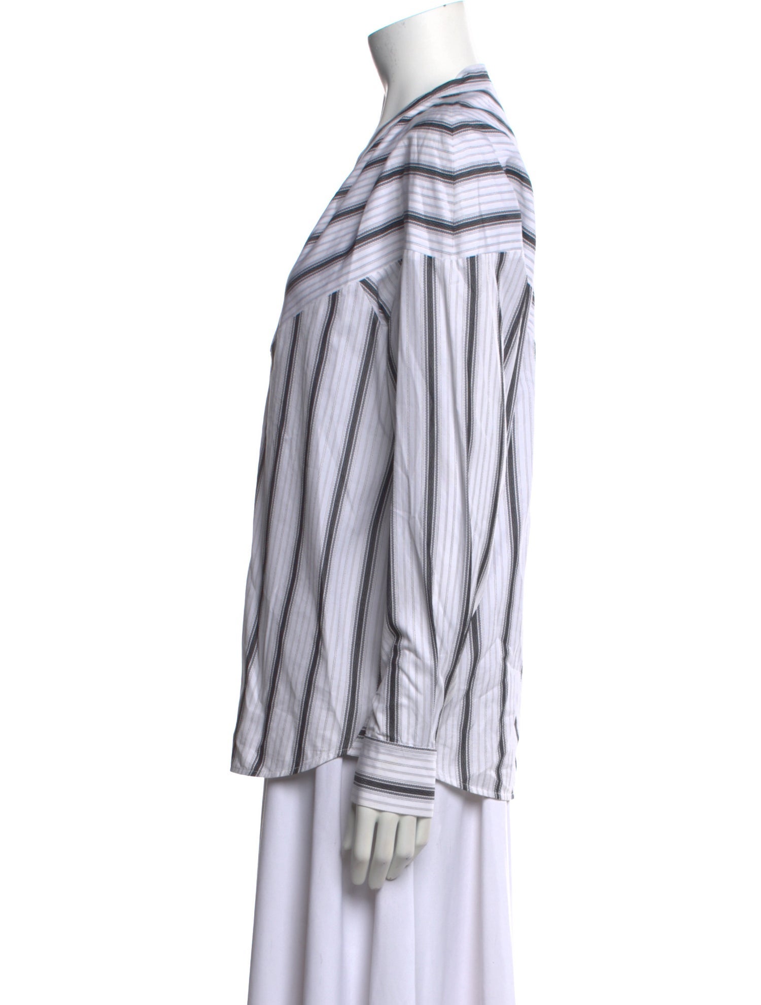 Derek Lam Striped V-Neck Blouse