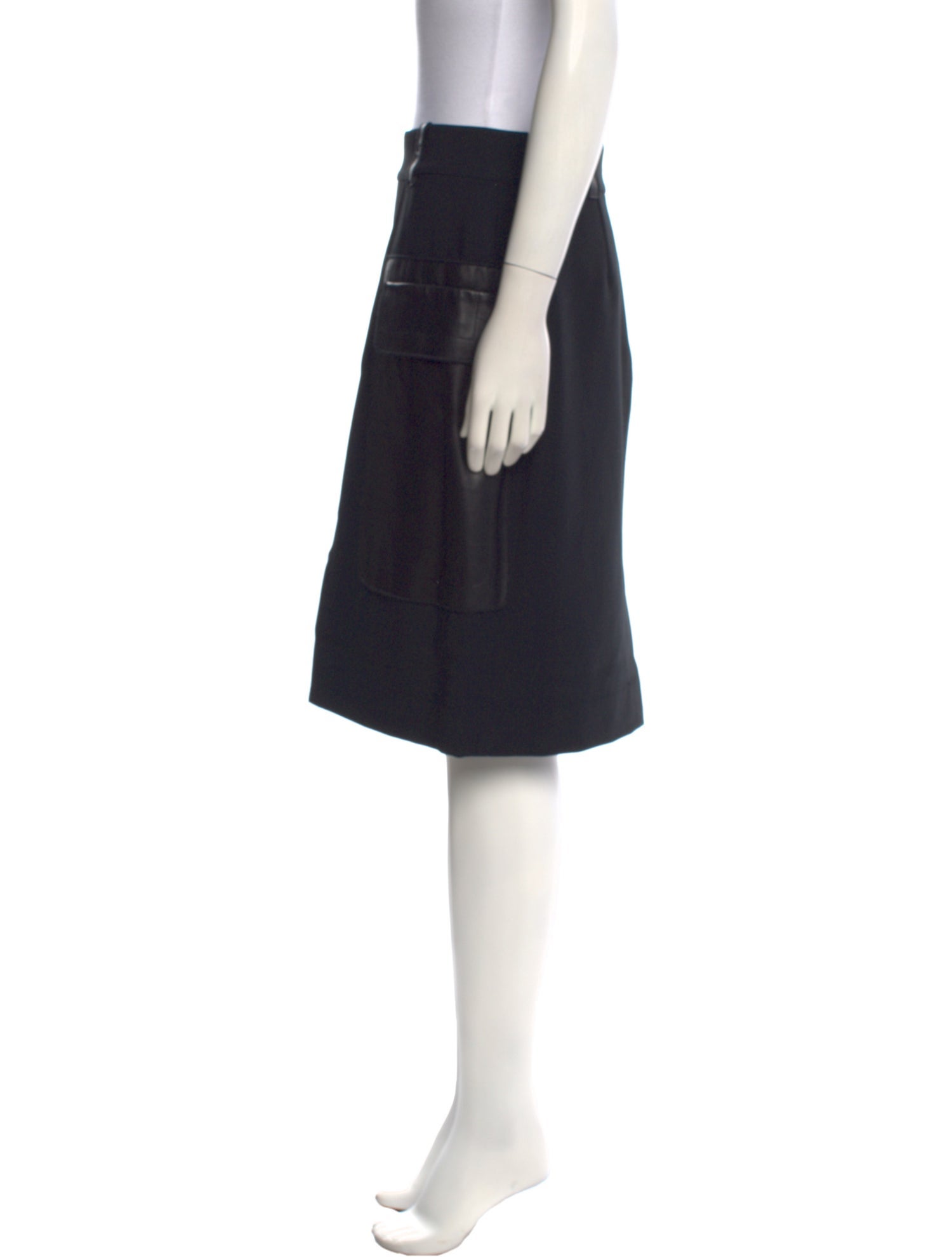 Derek Lam Leather Trim Embellishment Knee-Length Skirt