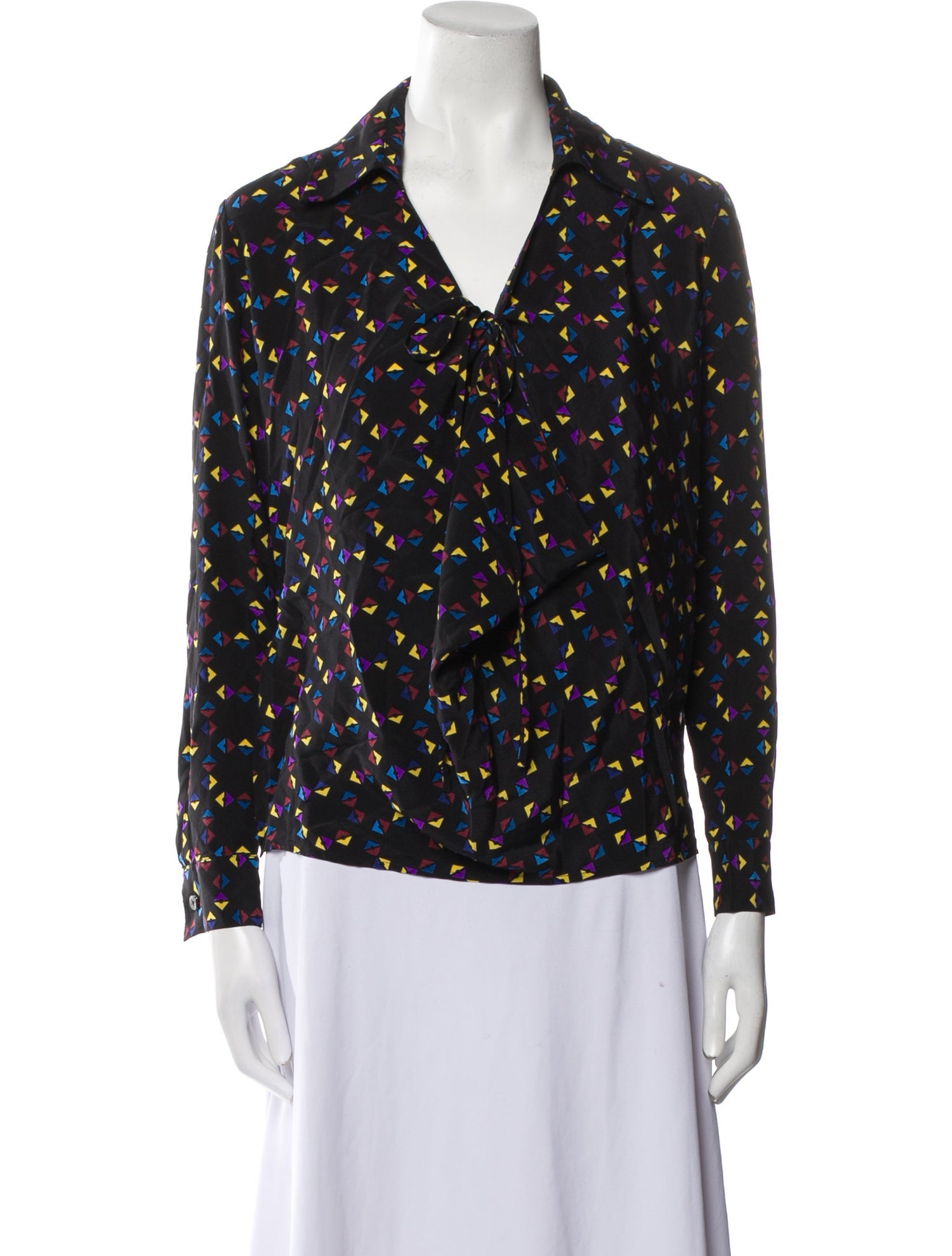 Derek Lam Silk Printed Button-Up Top