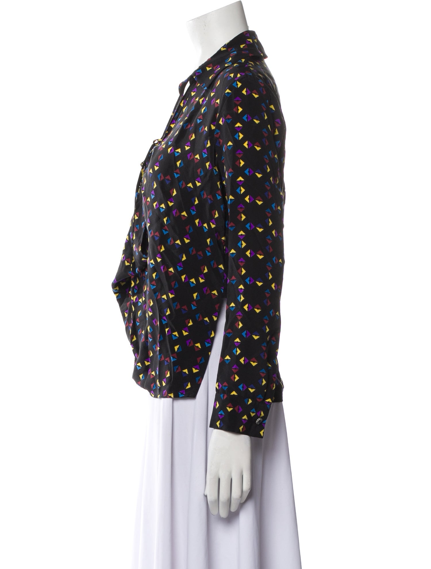 Derek Lam Silk Printed Button-Up Top