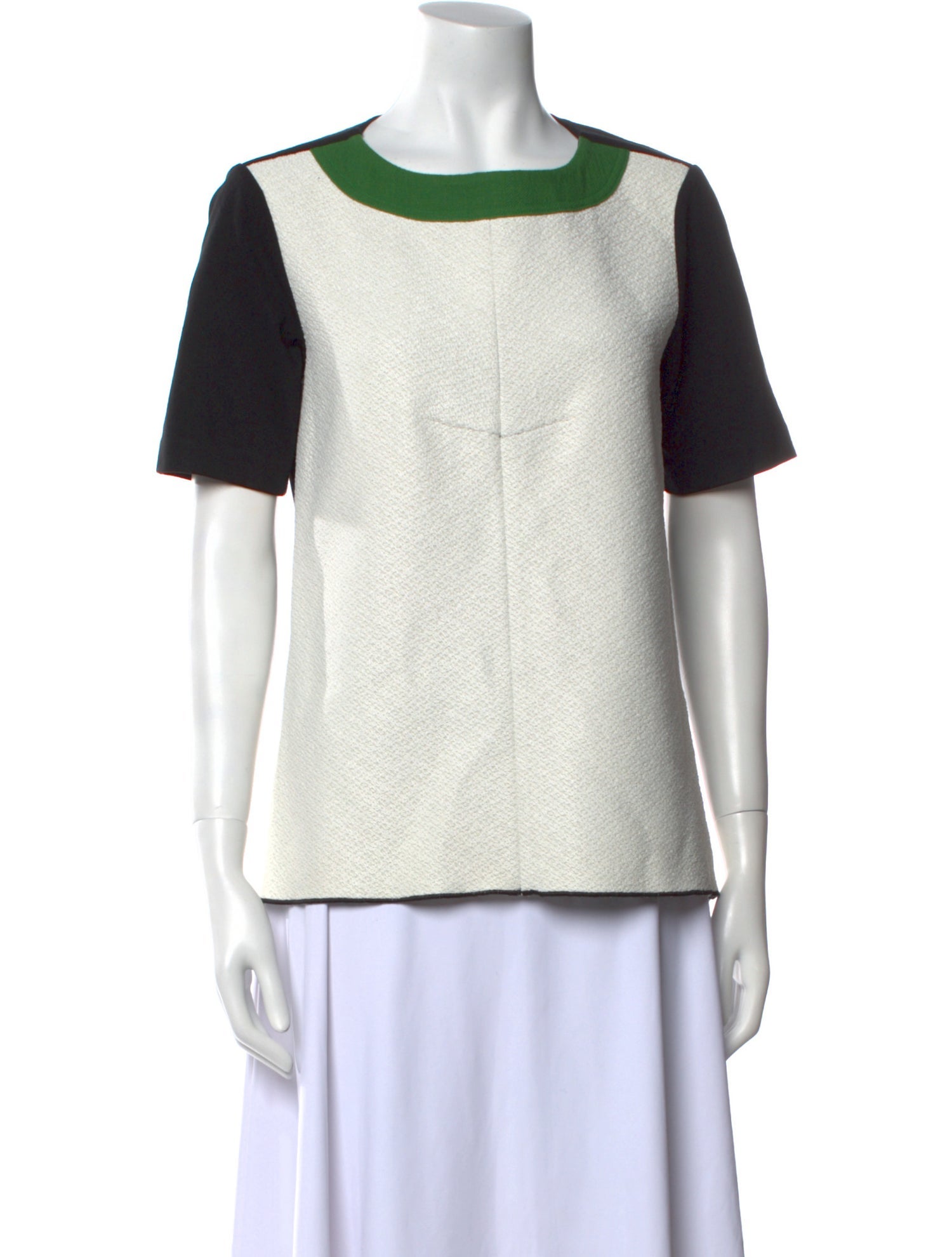 Derek Lam Bateau Neckline Short Sleeve Sweatshirt