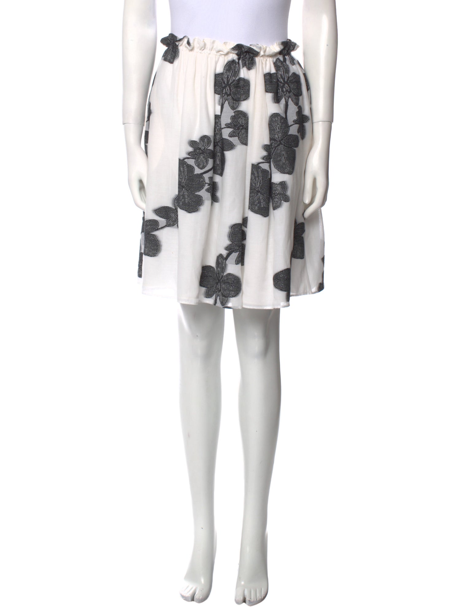 Derek Lam Floral Print Knee-Length Skirt