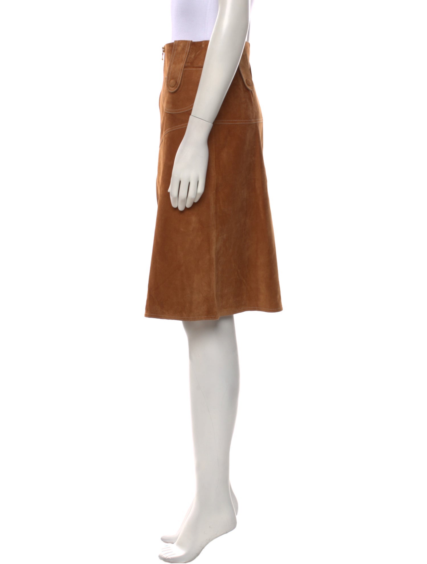 Derek Lam Calfskin Knee-Length Skirt