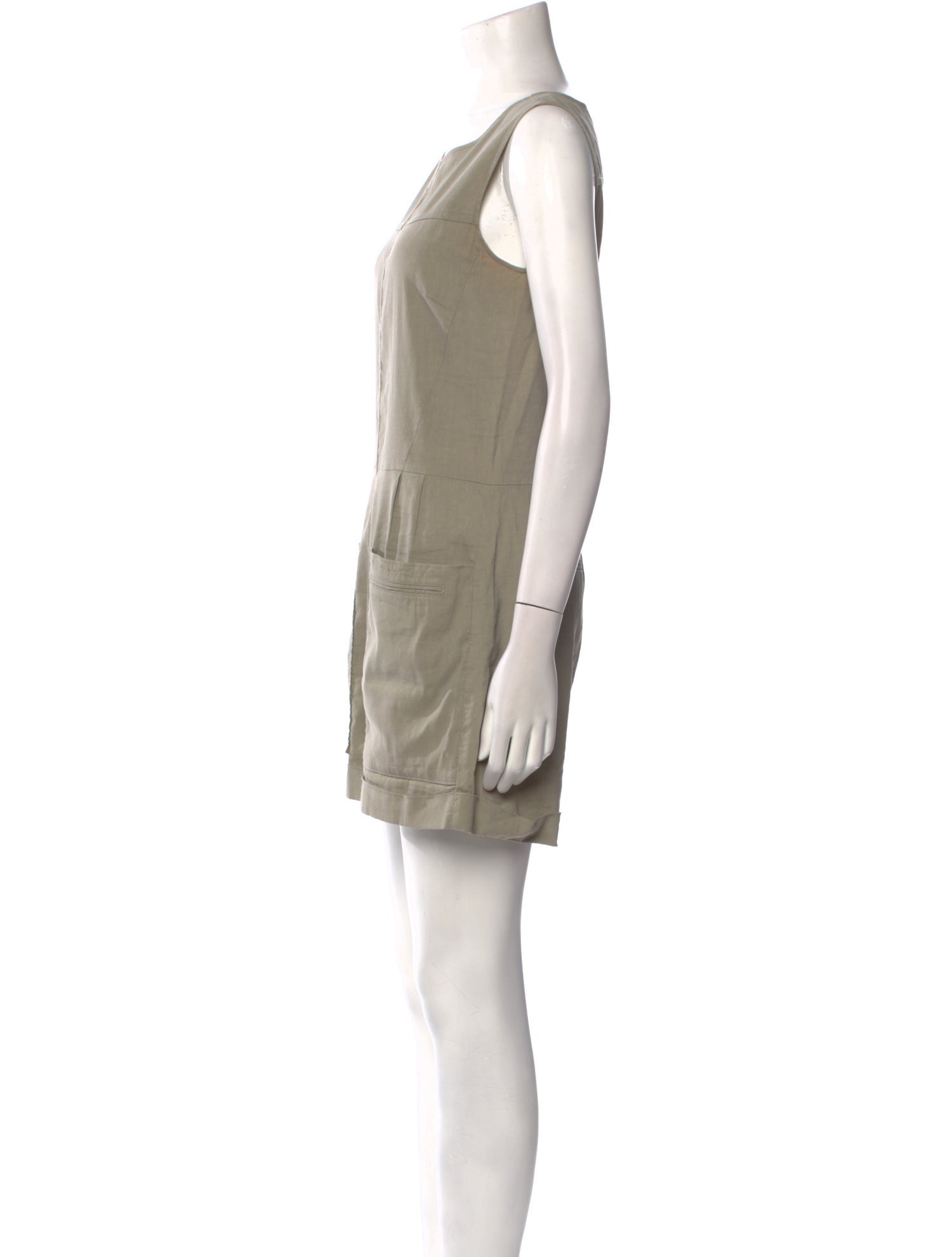 Derek Lam Linen Scoop Neck Romper