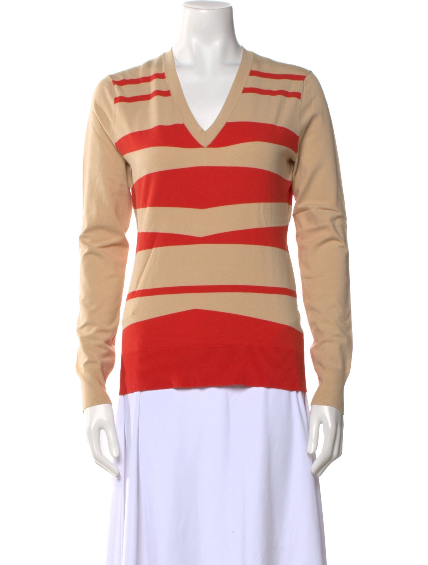 Derek Lam Striped V-Neck Sweater