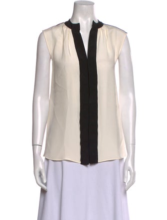 Derek Lam Silk Colorblock Pattern Blouse