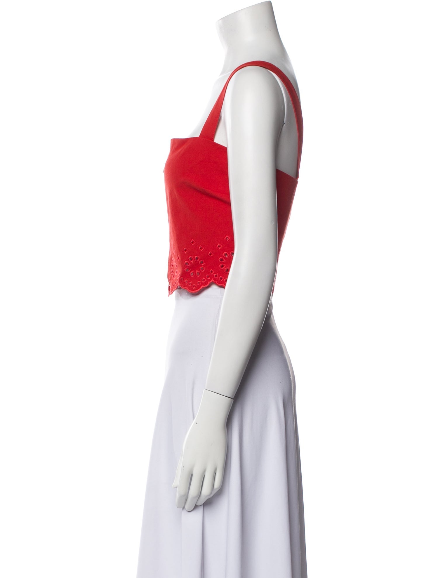 Derek Lam Square Neckline Sleeveless Crop Top